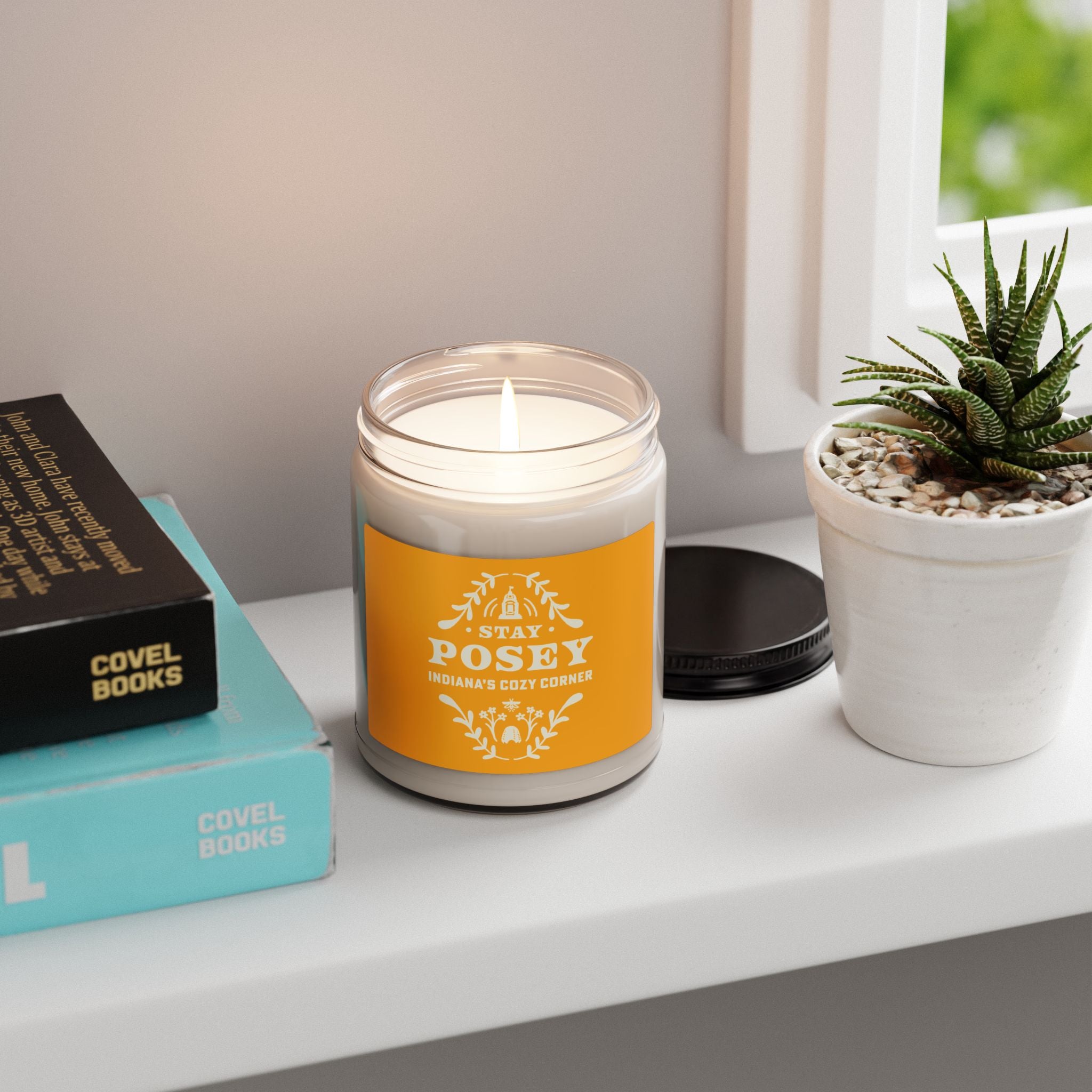 Soy Candle — “Stay Posey: Indiana’s Cozy Corner” Scented 9oz Jar