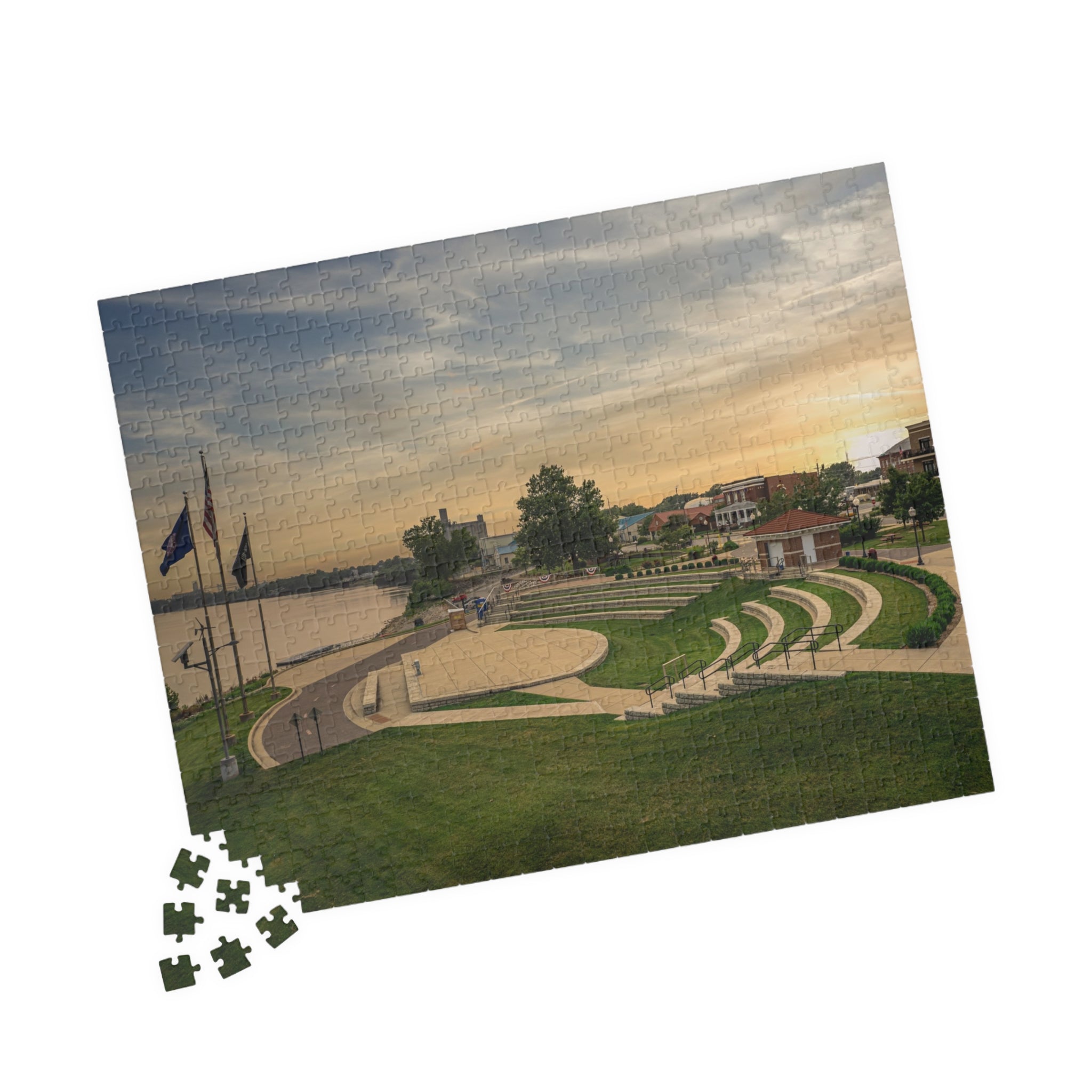 Waterfront Park Sunset Puzzle — Scenic 252/520/1014-Piece Jigsaw