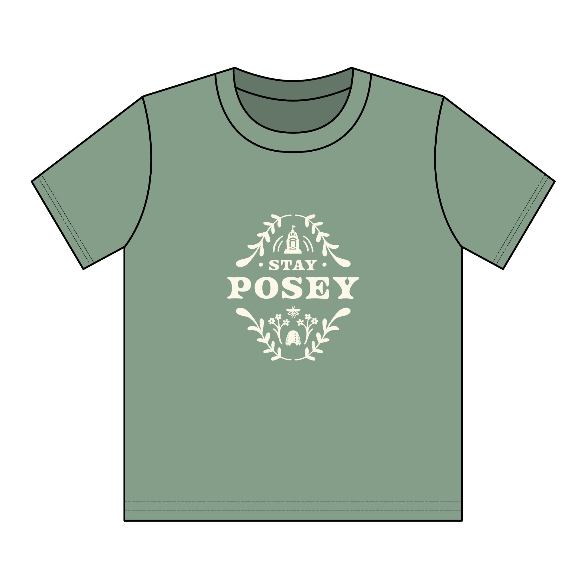 Youth T‑Shirt — 'Stay Posey' Floral Graphic Tee, Cute Garden Vibe Kids Shirt