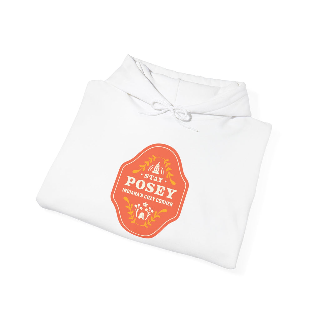 Posey Vintage Label Hoodie — Retro Orange Crest Pullover