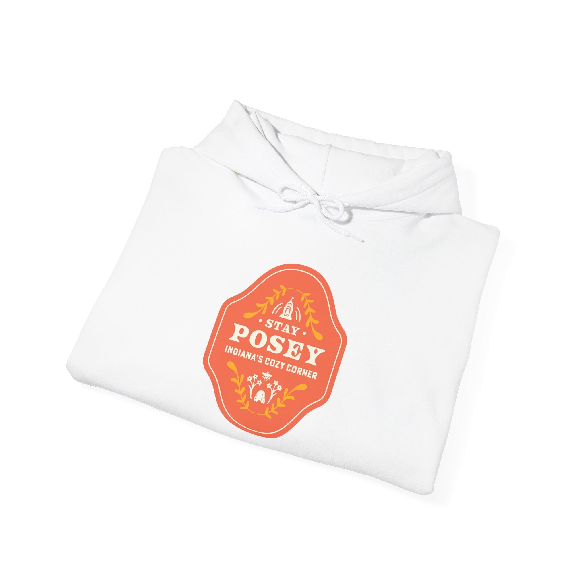 Posey Vintage Label Hoodie — Retro Orange Crest Pullover