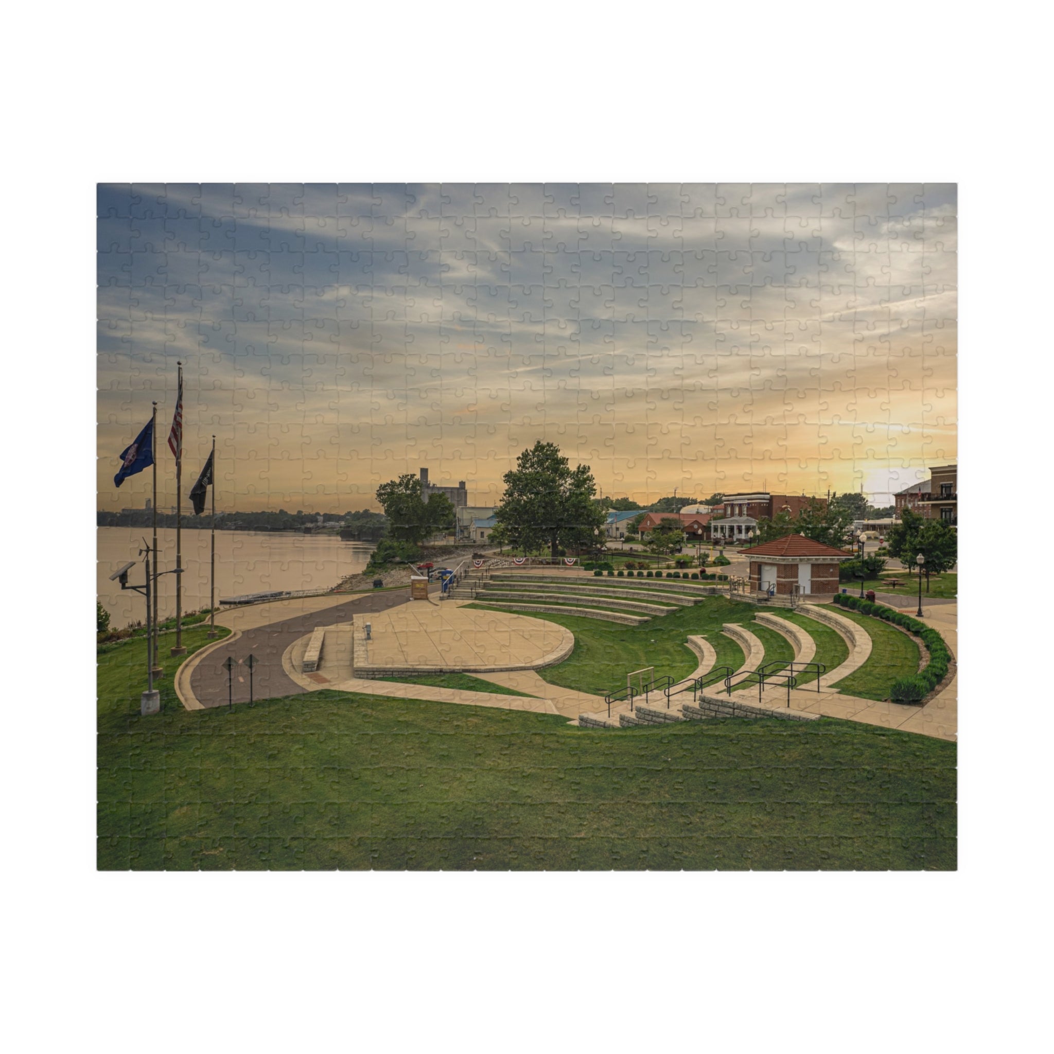 Waterfront Park Sunset Puzzle — Scenic 252/520/1014-Piece Jigsaw