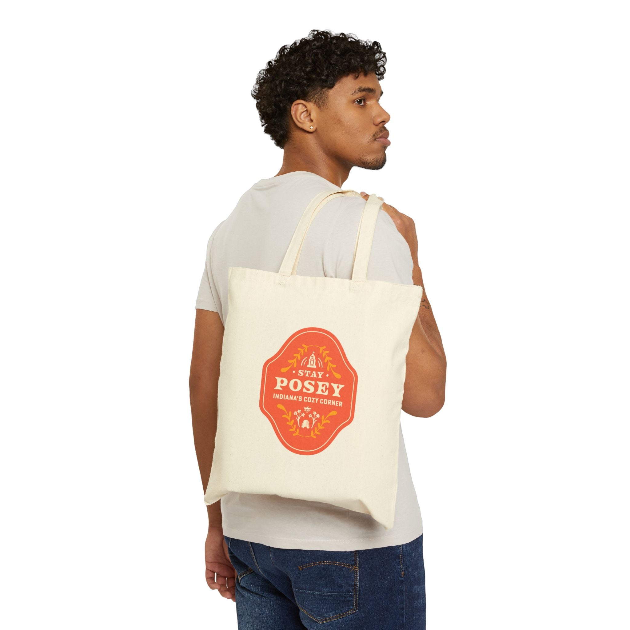 Tote Bag — “Stay Posey” Floral Vintage Canvas Tote