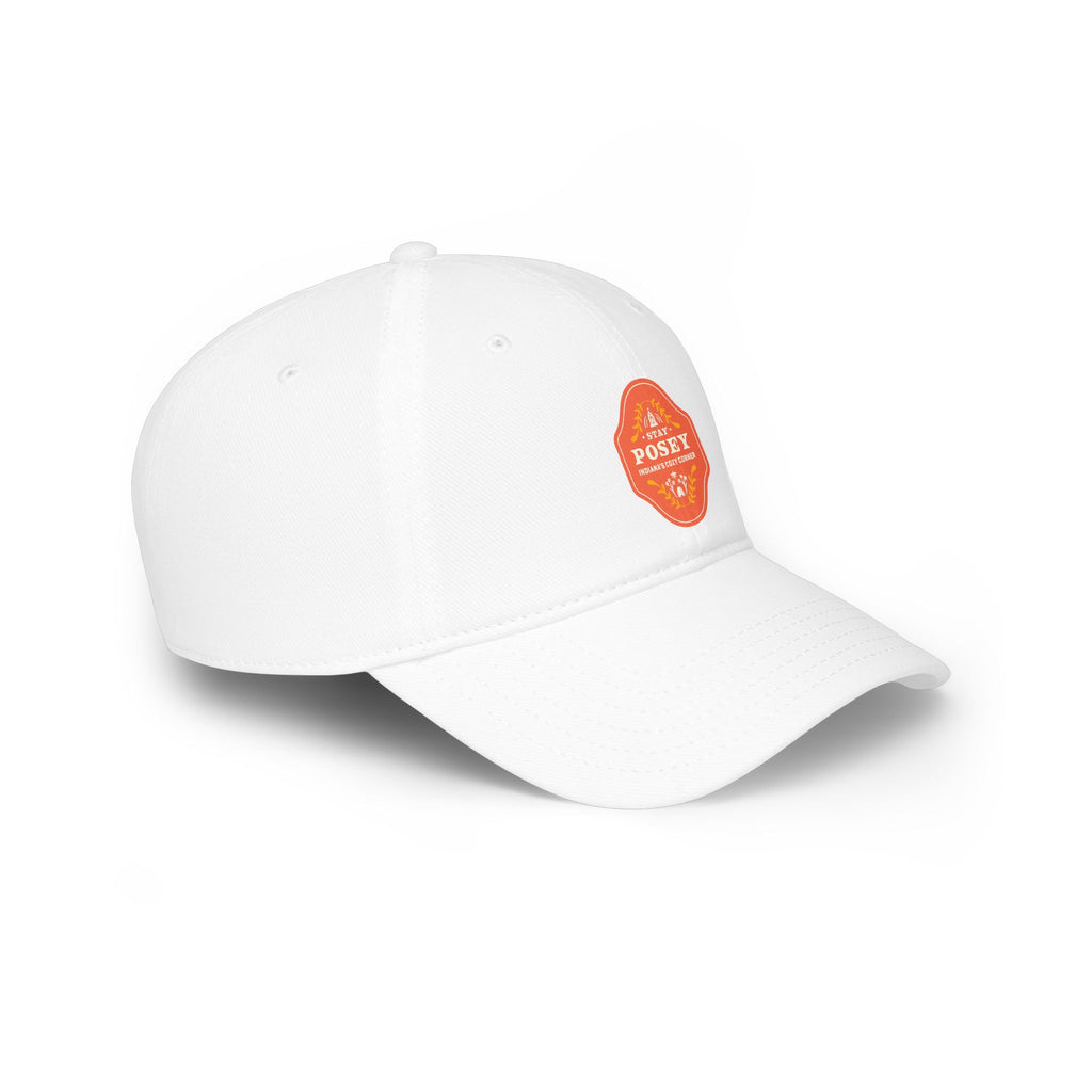 Low Profile Baseball Cap — Vintage Orange 'Posey' Floral Badge