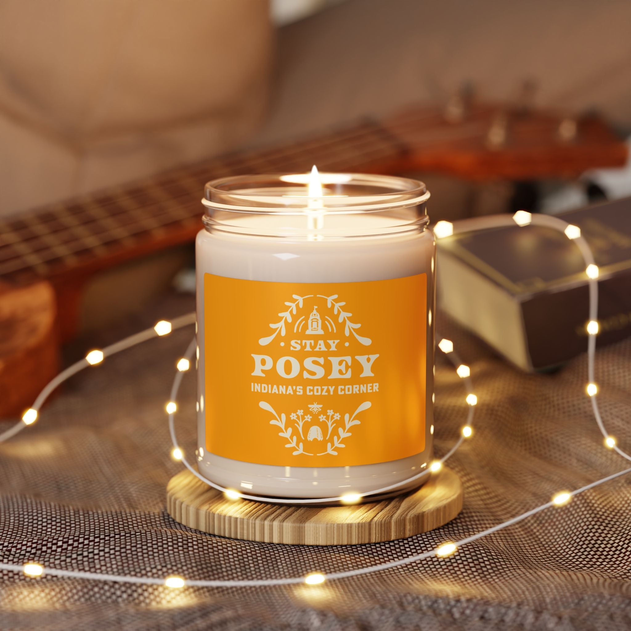 Soy Candle — “Stay Posey: Indiana’s Cozy Corner” Scented 9oz Jar