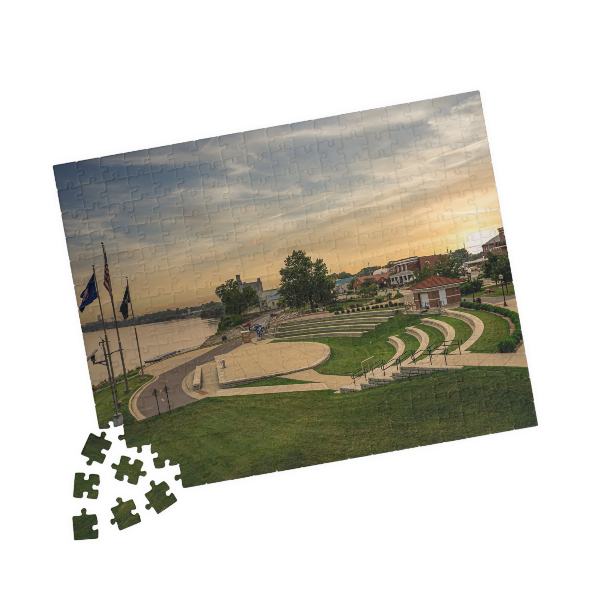 Waterfront Park Sunset Puzzle — Scenic 252/520/1014-Piece Jigsaw