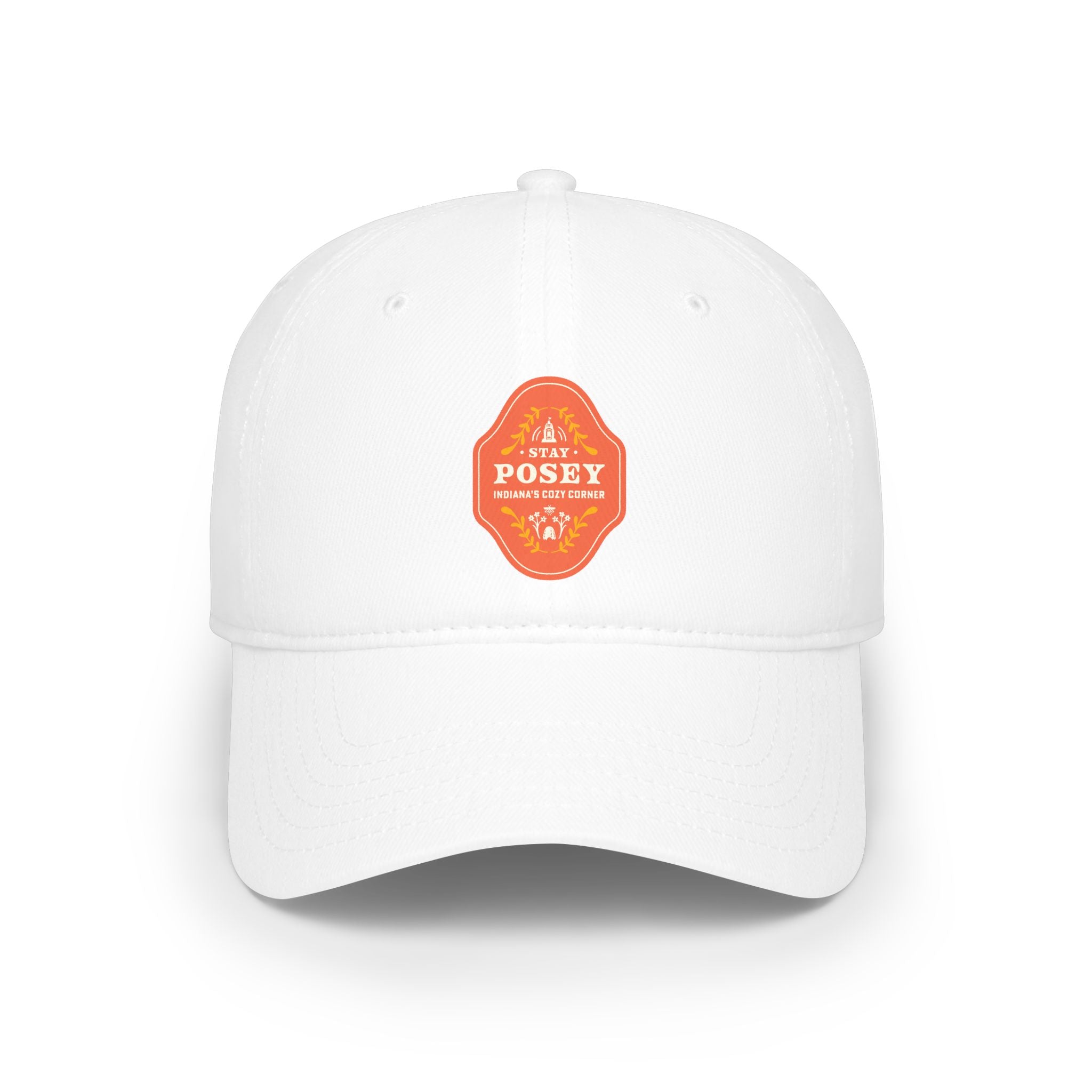 Low Profile Baseball Cap — Vintage Orange 'Posey' Floral Badge