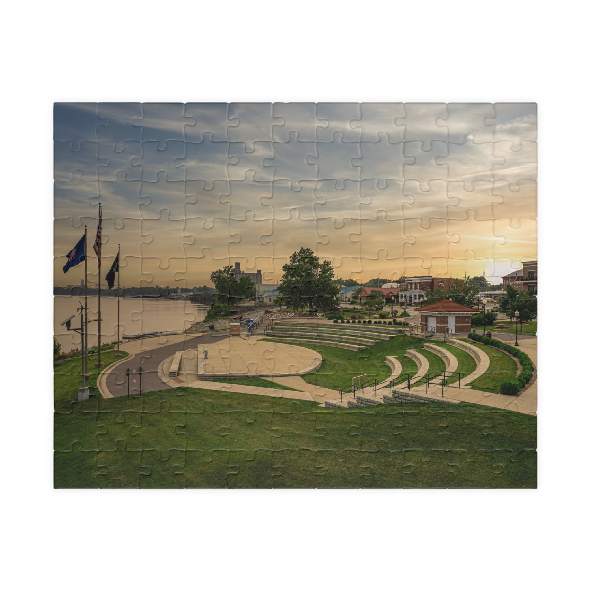 Waterfront Park Sunset Puzzle — Scenic 252/520/1014-Piece Jigsaw