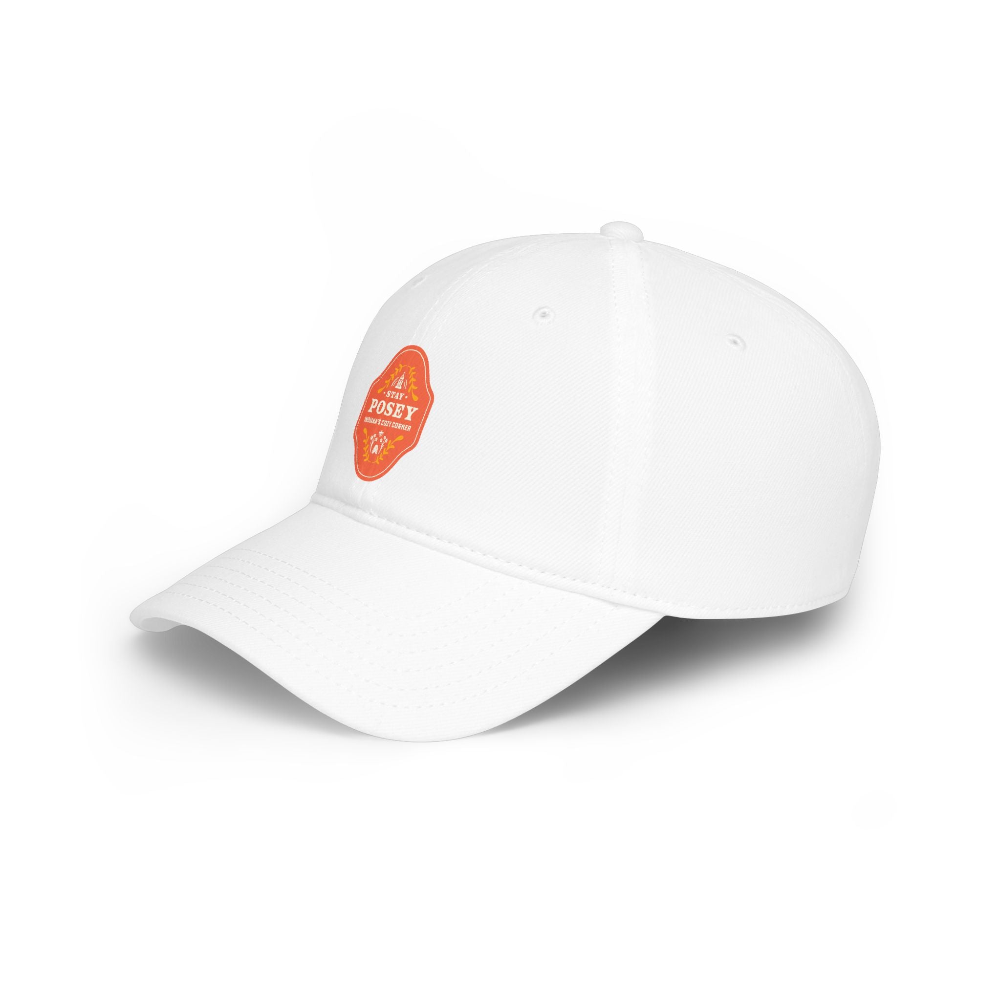 Low Profile Baseball Cap — Vintage Orange 'Posey' Floral Badge