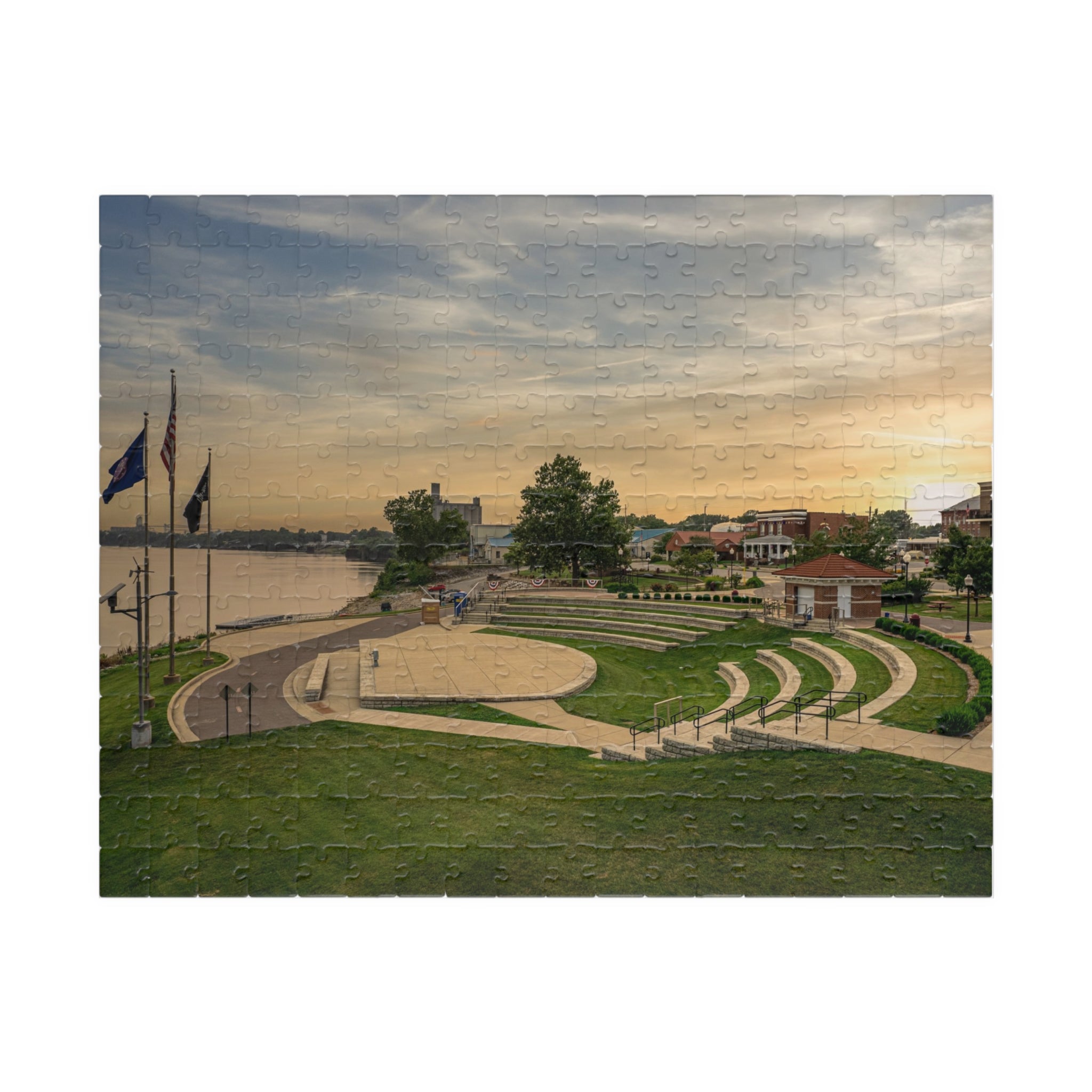 Waterfront Park Sunset Puzzle — Scenic 252/520/1014-Piece Jigsaw